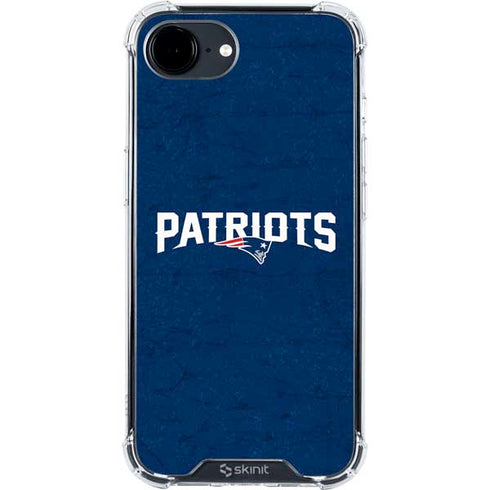 NFL New England Patriots Distressed iPhone 16e Clear Case