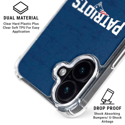 NFL New England Patriots Distressed iPhone 17 Clear Case