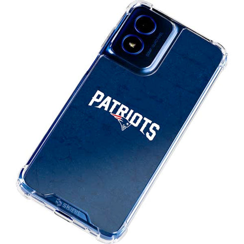 NFL New England Patriots Distressed Moto G 5G (2024) Clear Case