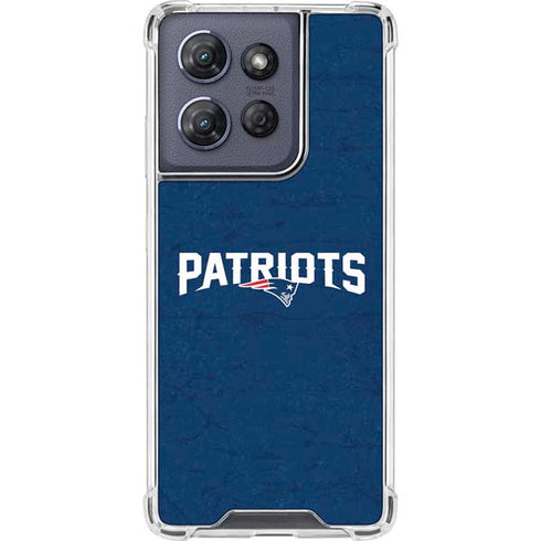 NFL New England Patriots Distressed Moto G Play 5G (2025) Clear Case