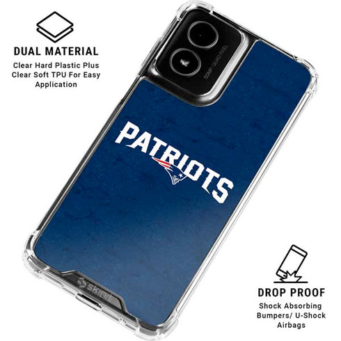 NFL New England Patriots Distressed Moto G Power 5G (2024) Clear Case