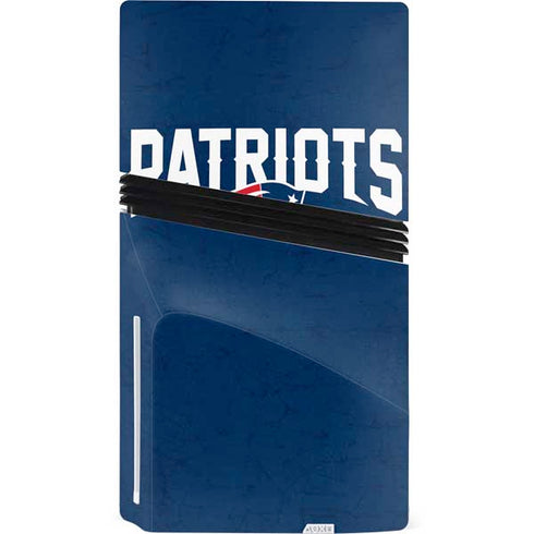 NFL New England Patriots Distressed PS5 Pro Disk Console Skin