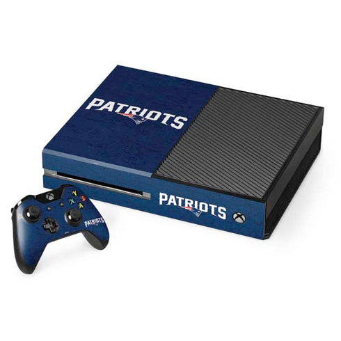 NFL New England Patriots Distressed Xbox One Console and Controller Bundle Skin
