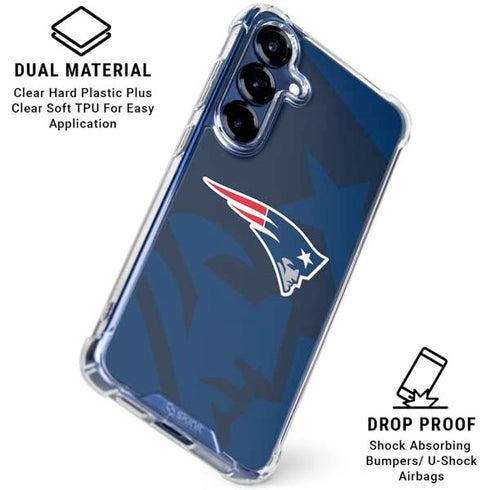 NFL New England Patriots Double Vision Galaxy S25 Clear Case