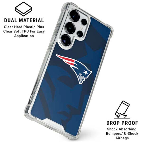 NFL New England Patriots Double Vision Galaxy S25 Ultra Clear Case