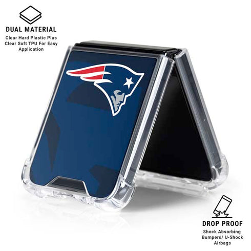 NFL New England Patriots Double Vision Galaxy Z Flip7 Clear Case