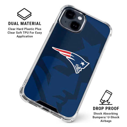 NFL New England Patriots Double Vision iPhone 15 Clear Case