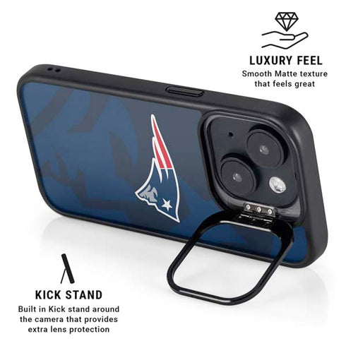 NFL New England Patriots Double Vision iPhone 15 Plus Kickstand Case