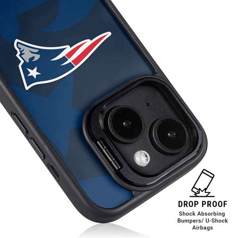 NFL New England Patriots Double Vision iPhone 15 Plus Kickstand Case