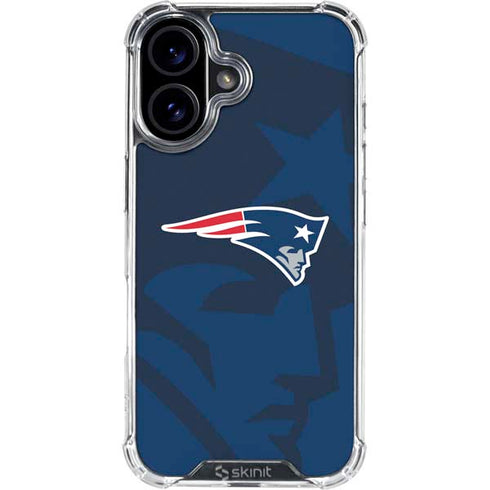 NFL New England Patriots Double Vision iPhone 16 Plus Clear Case