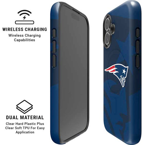 NFL New England Patriots Double Vision iPhone 16 Plus Magsafe Impact Case
