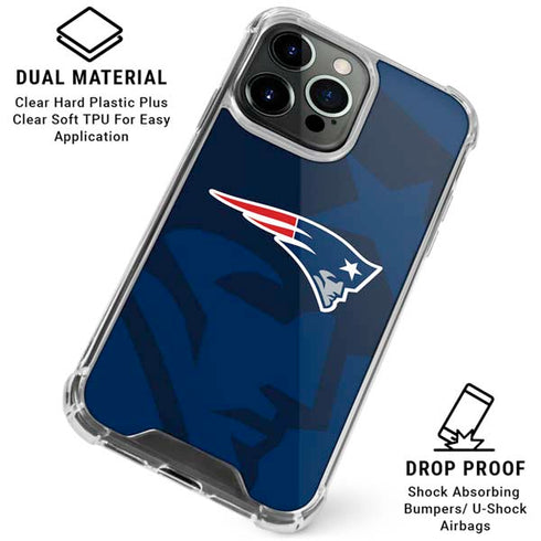 NFL New England Patriots Double Vision iPhone 16 Pro Clear Case