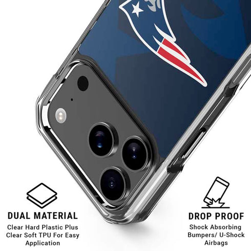 NFL New England Patriots Double Vision iPhone 18 Pro Clear Case