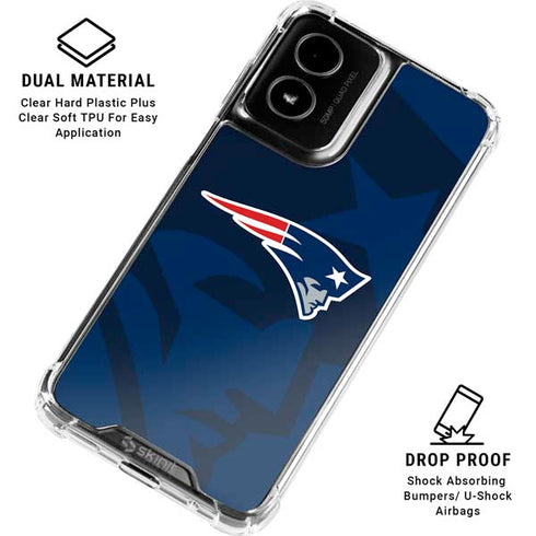 NFL New England Patriots Double Vision Moto G Power 5G (2024) Clear Case