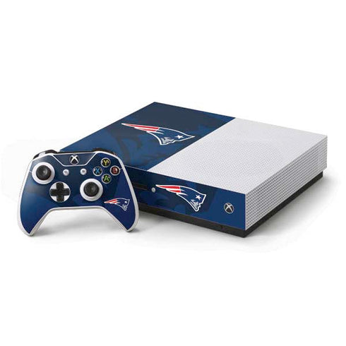 NFL New England Patriots Double Vision Xbox One S Console and Controller Bundle Skin