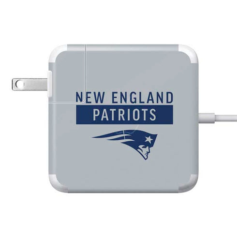 NFL New England Patriots Grey Performance Series 85W Power Adapter (15 and 17 inch MacBook Pro Charger) Skin
