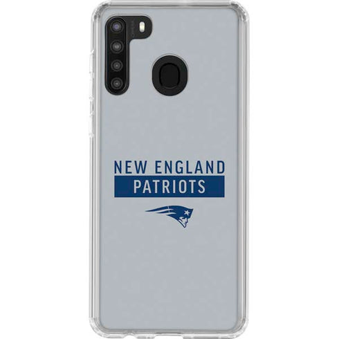 NFL New England Patriots Grey Performance Series Galaxy A21 Clear Case