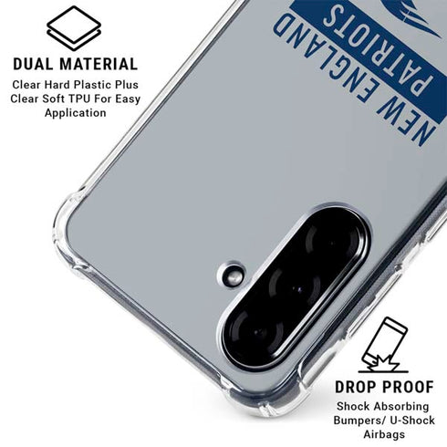NFL New England Patriots Grey Performance Series Galaxy A36 5G Clear Case