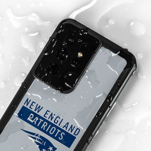 NFL New England Patriots Grey Performance Series Galaxy S24 Ultra Waterproof Case