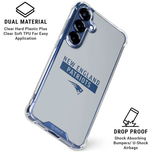 NFL New England Patriots Grey Performance Series Galaxy S25 Plus Clear Case