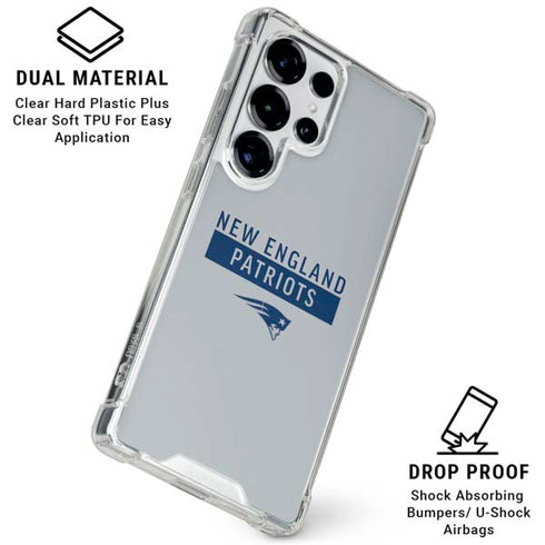 NFL New England Patriots Grey Performance Series Galaxy S25 Ultra Clear Case