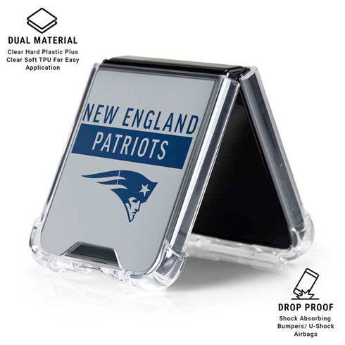 NFL New England Patriots Grey Performance Series Galaxy Z Flip6 Clear Case
