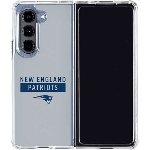 NFL New England Patriots Grey Performance Series Galaxy Z Fold5 5G Clear Case