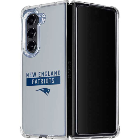 NFL New England Patriots Grey Performance Series Galaxy Z Fold5 5G Clear Case