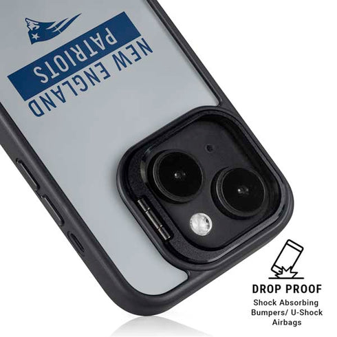 NFL New England Patriots Grey Performance Series iPhone 15 Plus Kickstand Case