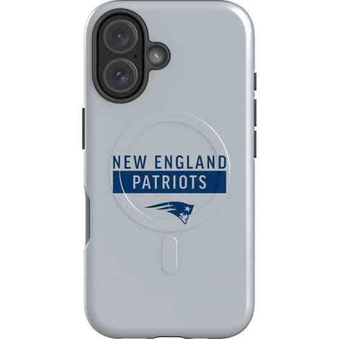 NFL New England Patriots Grey Performance Series iPhone 16 Magsafe Impact Case