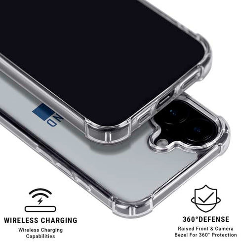 NFL New England Patriots Grey Performance Series iPhone 16 Plus Clear Case