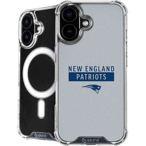NFL New England Patriots Grey Performance Series iPhone 16 Plus MagSafe Case