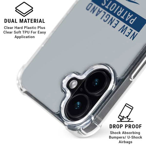 NFL New England Patriots Grey Performance Series iPhone 16 Plus MagSafe Case