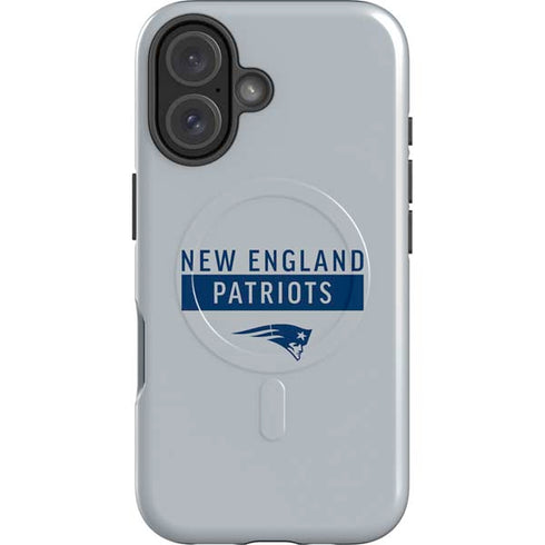 NFL New England Patriots Grey Performance Series iPhone 16 Plus Magsafe Impact Case