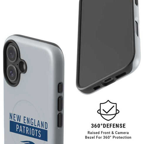 NFL New England Patriots Grey Performance Series iPhone 16 Plus Magsafe Impact Case