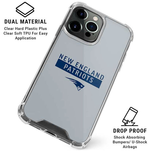 NFL New England Patriots Grey Performance Series iPhone 16 Pro Clear Case