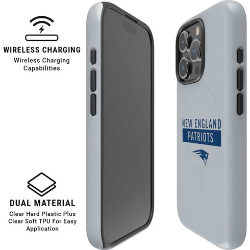 NFL New England Patriots Grey Performance Series iPhone 16 Pro Magsafe Impact Case
