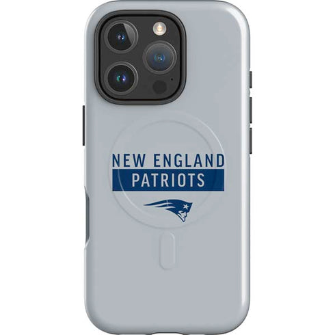 NFL New England Patriots Grey Performance Series iPhone 16 Pro Max Magsafe Impact Case