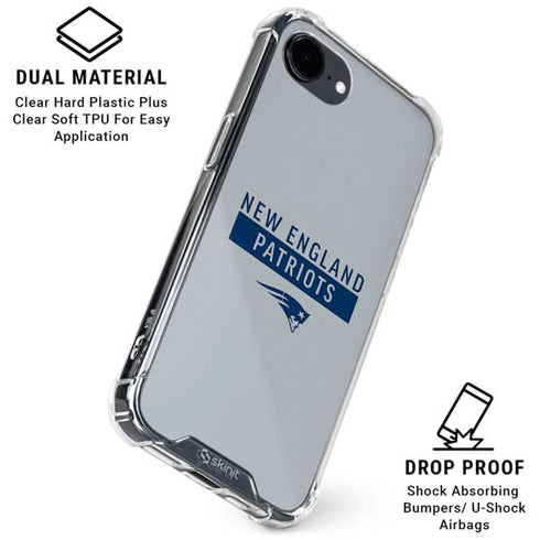 NFL New England Patriots Grey Performance Series iPhone 16e Clear Case