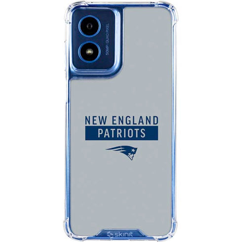 NFL New England Patriots Grey Performance Series Moto G 5G (2024) Clear Case