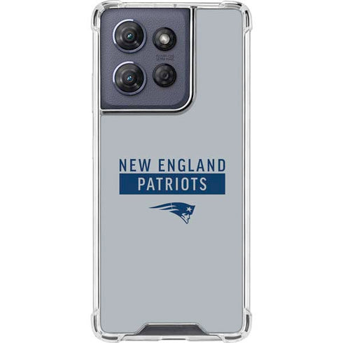 NFL New England Patriots Grey Performance Series Moto G Play 5G (2025) Clear Case