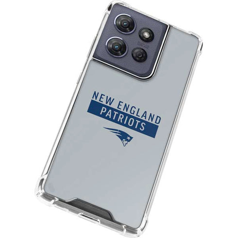 NFL New England Patriots Grey Performance Series Moto G Play 5G (2025) Clear Case