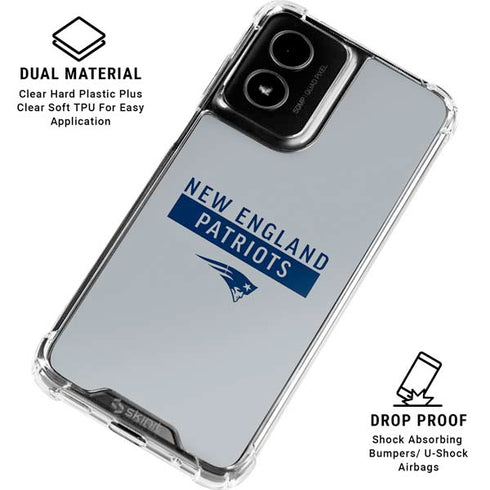 NFL New England Patriots Grey Performance Series Moto G Power 5G (2024) Clear Case