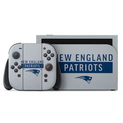 NFL New England Patriots Grey Performance Series Nintendo Switch 2 (2025) with Joy-Con Skin