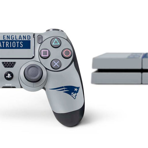 NFL New England Patriots Grey Performance Series PS4 Console and Controller Bundle Skin