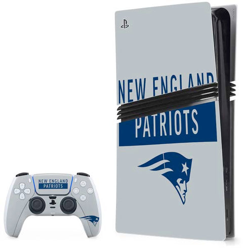 NFL New England Patriots Grey Performance Series PS5 Pro Bundle Skin