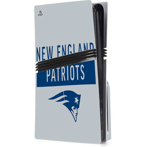 NFL New England Patriots Grey Performance Series PS5 Pro Disk Console Skin