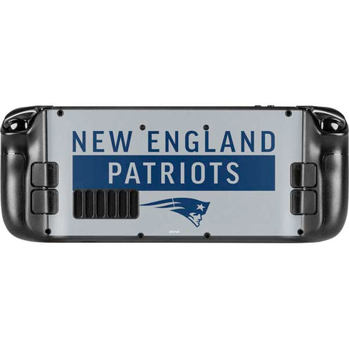 NFL New England Patriots Grey Performance Series Steam Deck Handheld Gaming Computer Skin