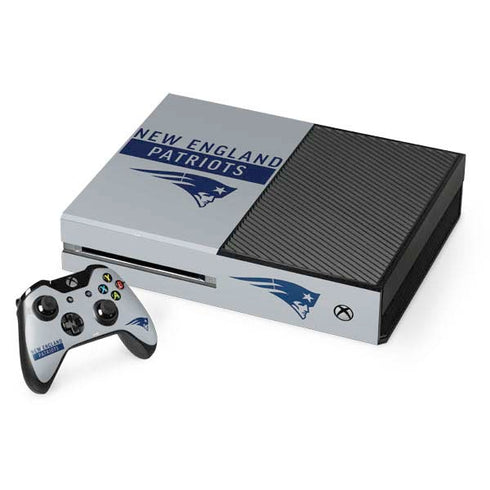 NFL New England Patriots Grey Performance Series Xbox One Console and Controller Bundle Skin