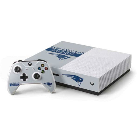 NFL New England Patriots Grey Performance Series Xbox One S Console and Controller Bundle Skin